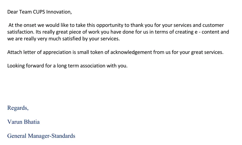 Excerpt from ESSCI appreciation email