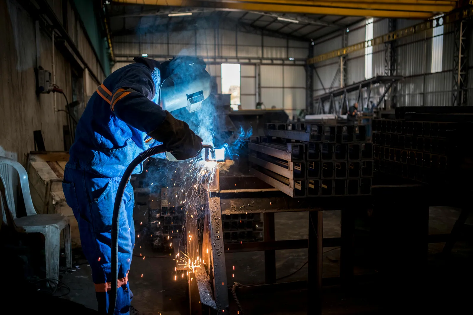Industrial work represented in an immersive training environment